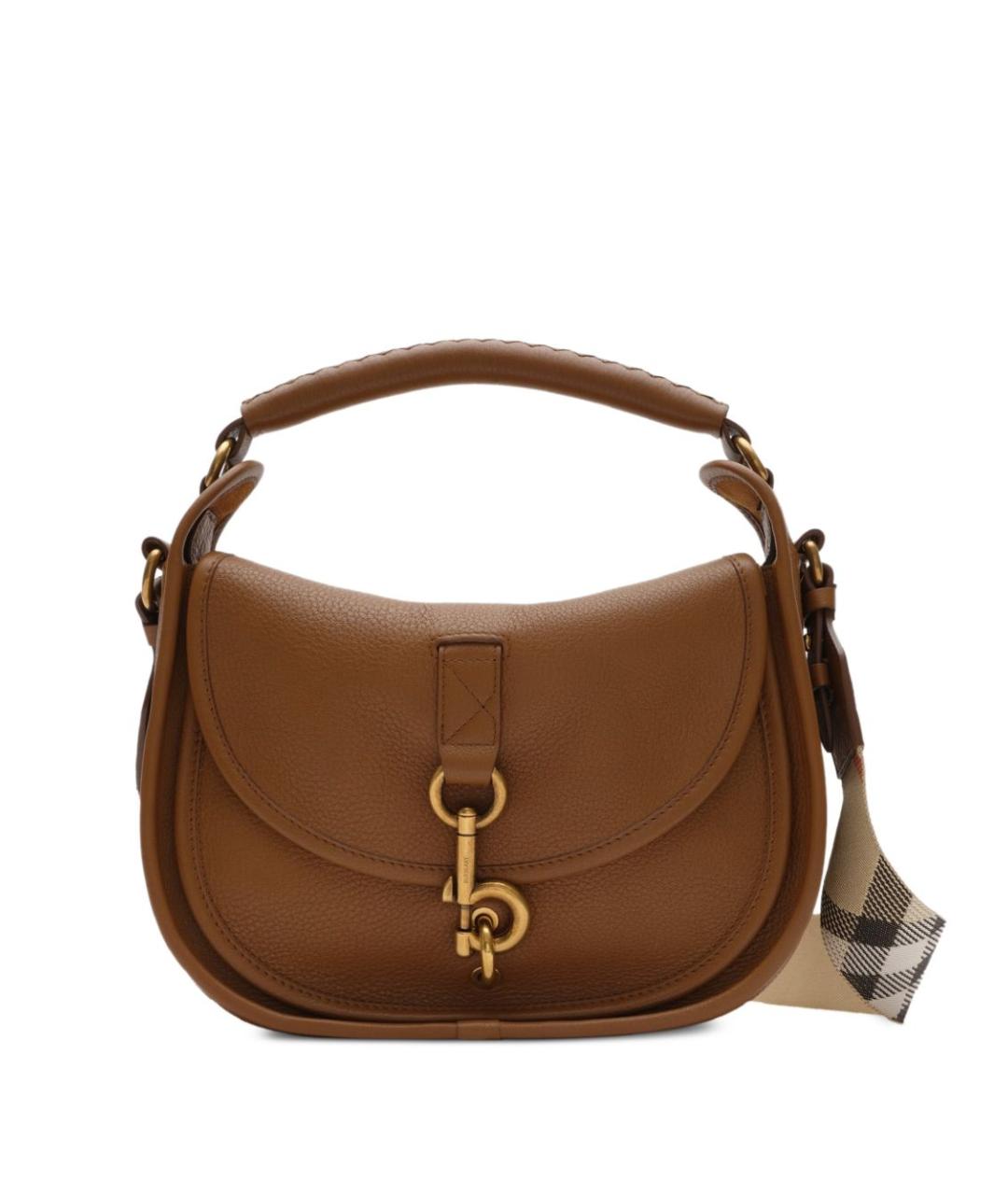 BURBERRY Коричневая кожаная сумка с короткими ручками, фото 1