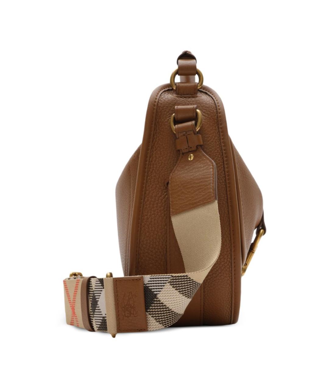 BURBERRY Коричневая кожаная сумка с короткими ручками, фото 2