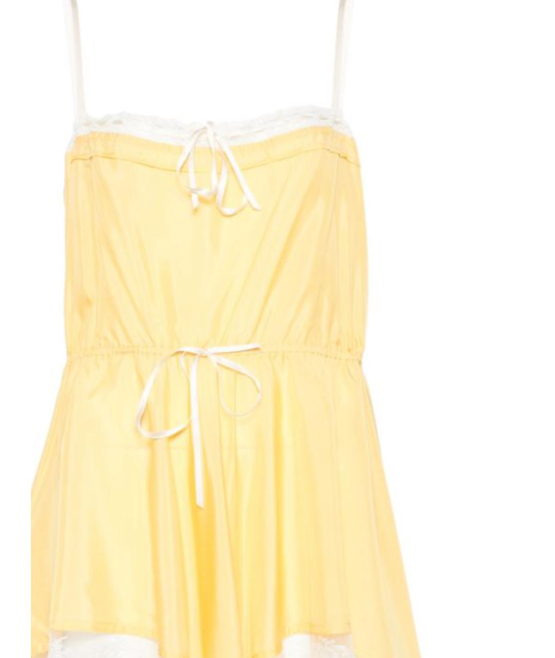 SAINT LAURENT Желтое шелковое платье, фото 2