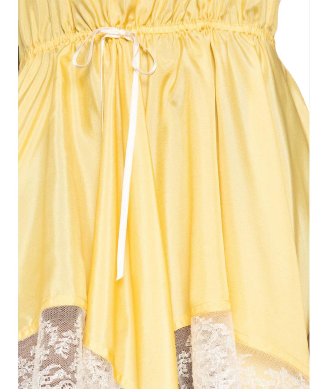 SAINT LAURENT Желтое шелковое платье, фото 3