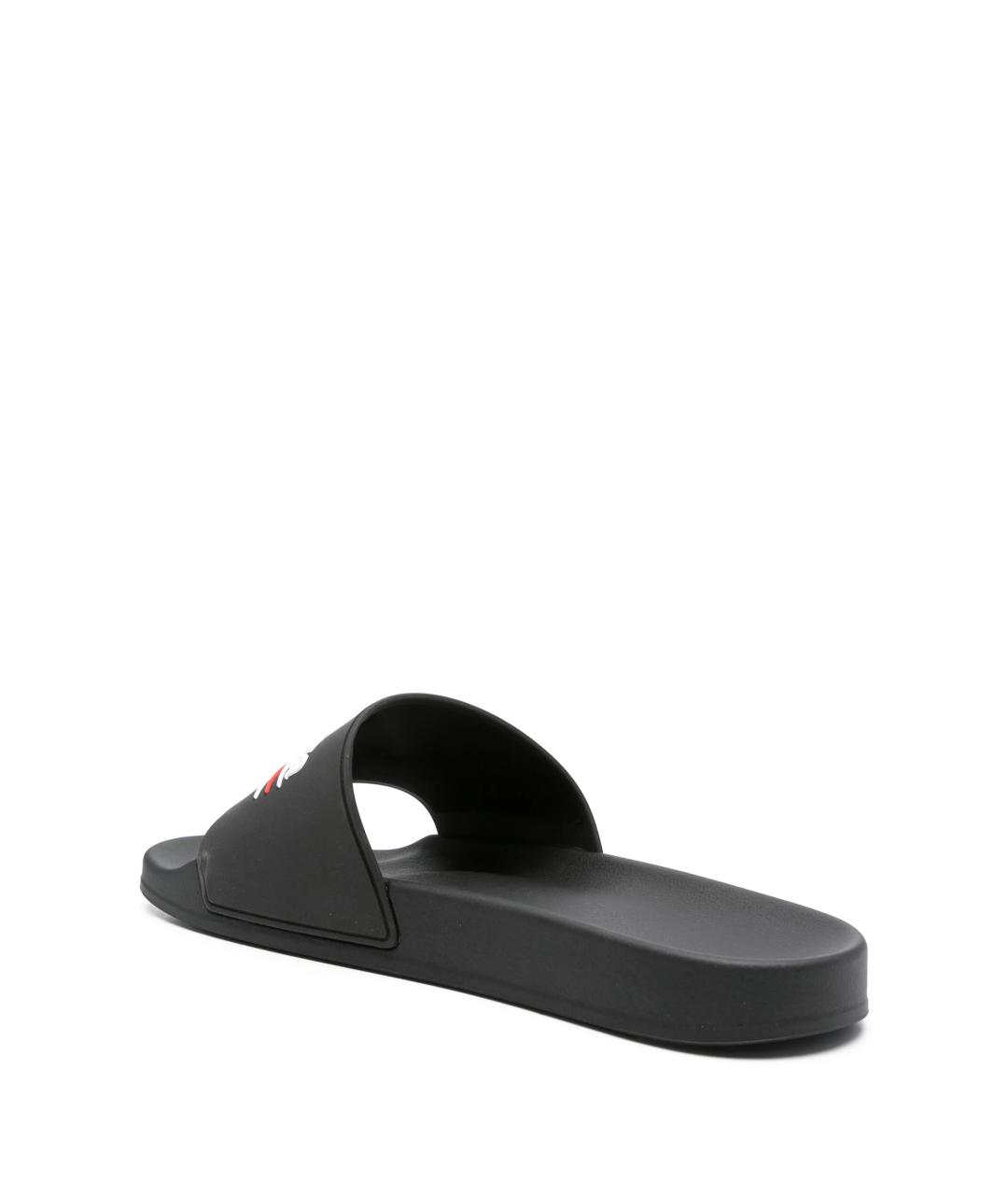 BALENCIAGA Черные резиновые шлепанцы, фото 3