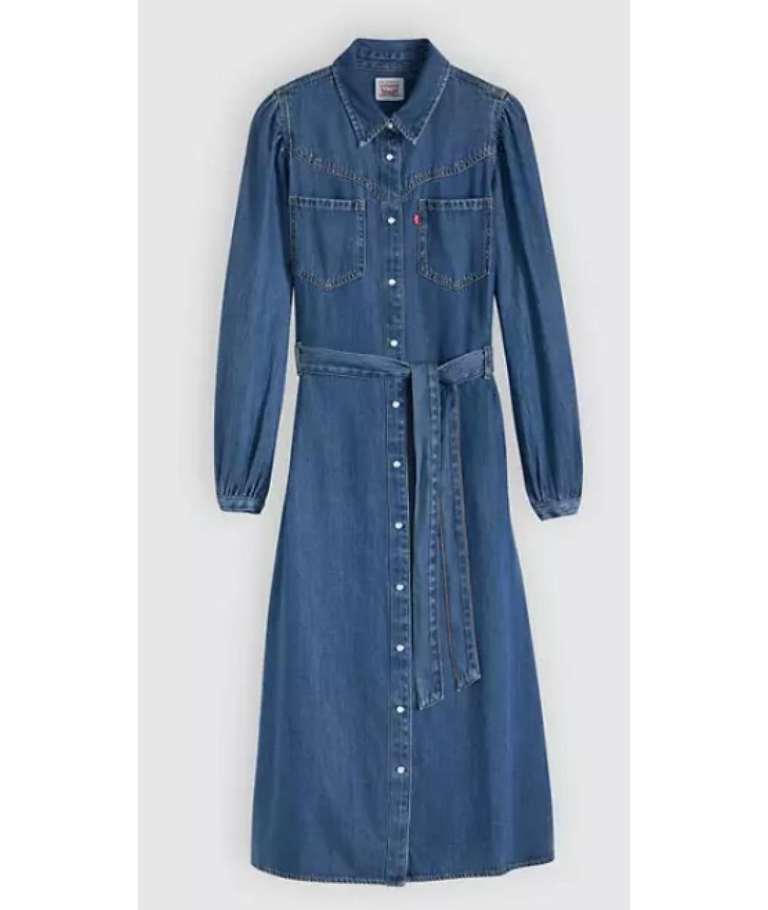 LEVI'S Синее деним повседневное платье, фото 1
