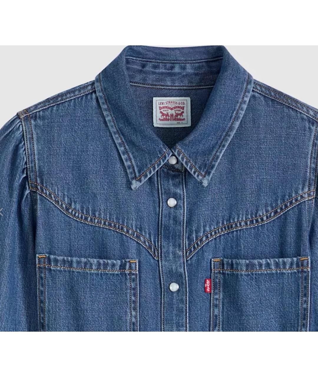 LEVI'S Синее деним повседневное платье, фото 2