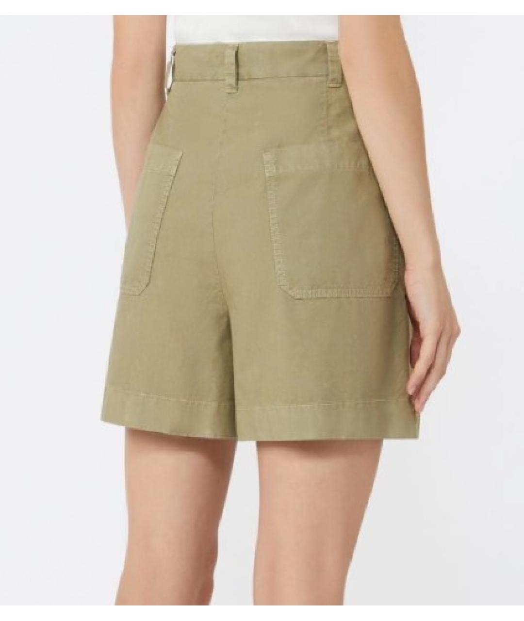 WEEKEND MAX MARA Хаки хлопковые прямые брюки, фото 2