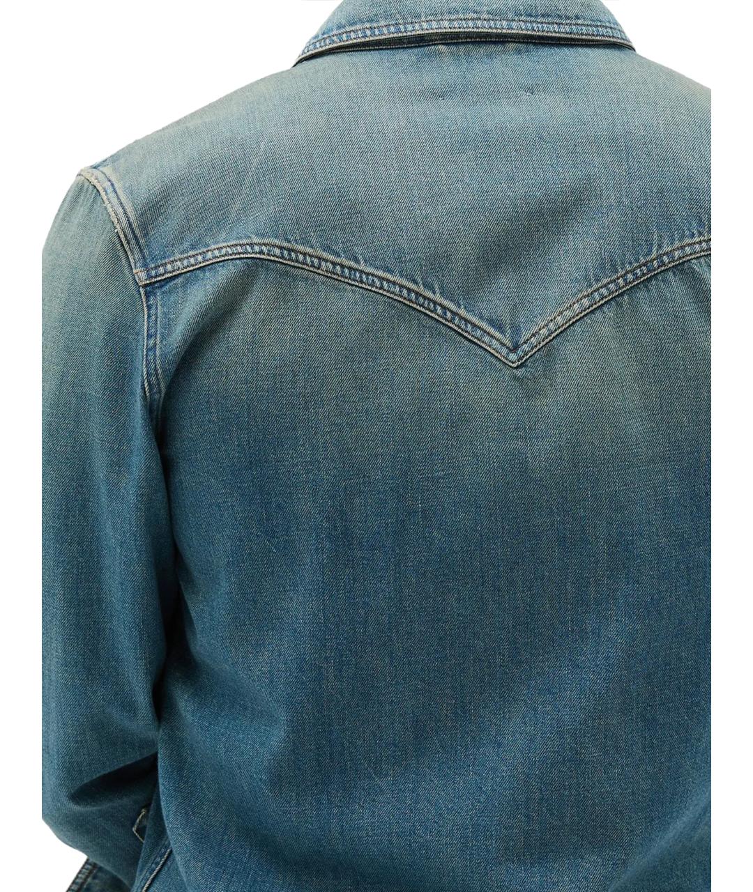 VERSACE Синяя хлопковая кэжуал рубашка, фото 3