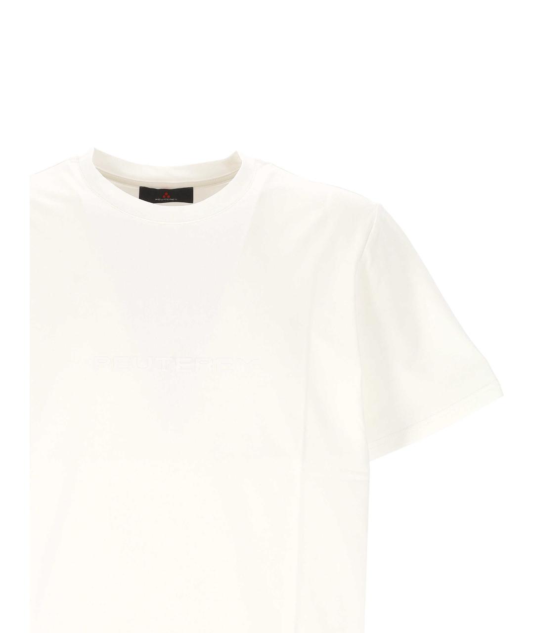 PEUTEREY Белая хлопковая футболка, фото 2