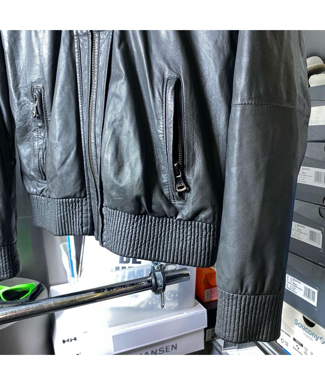 DOLCE&GABBANA Антрацитовая кожаная куртка, фото 5