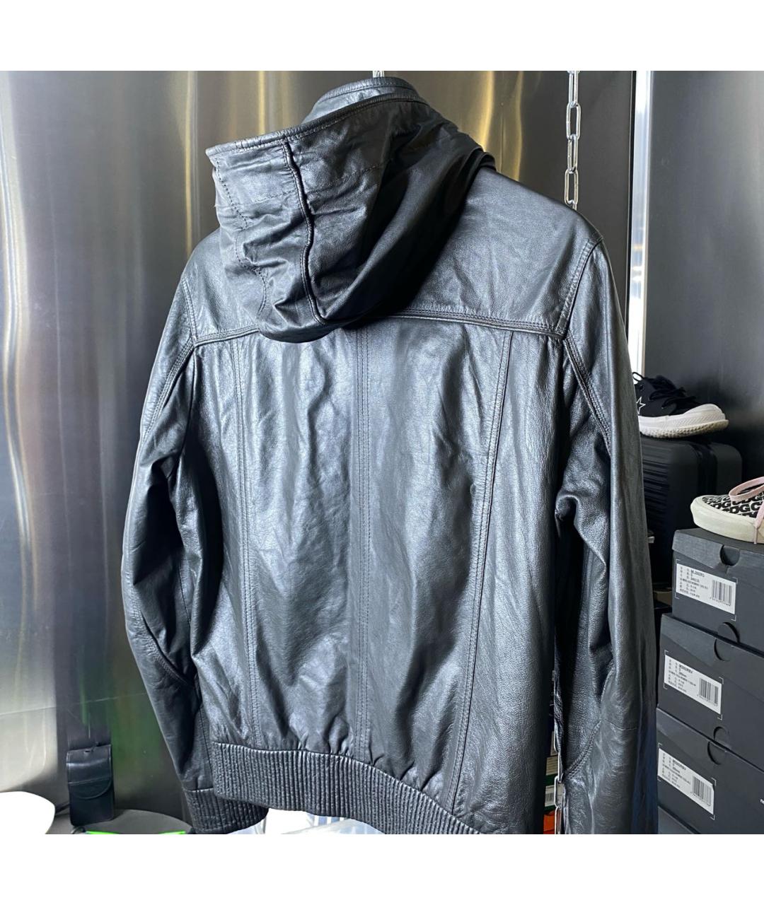 DOLCE&GABBANA Антрацитовая кожаная куртка, фото 4