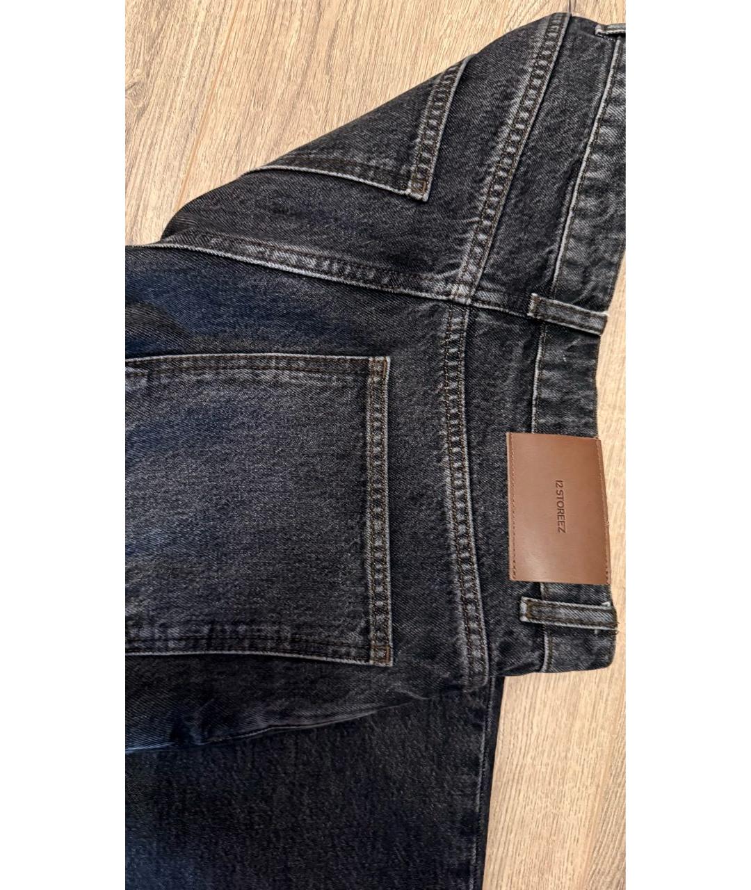 12 STOREEZ Антрацитовые хлопковые джинсы клеш, фото 2