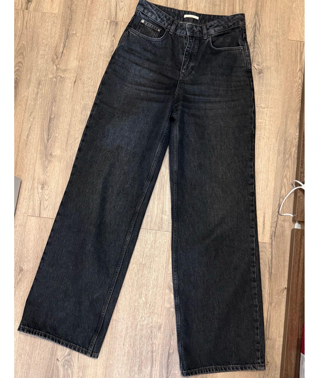 12 STOREEZ Антрацитовые хлопковые джинсы клеш, фото 4