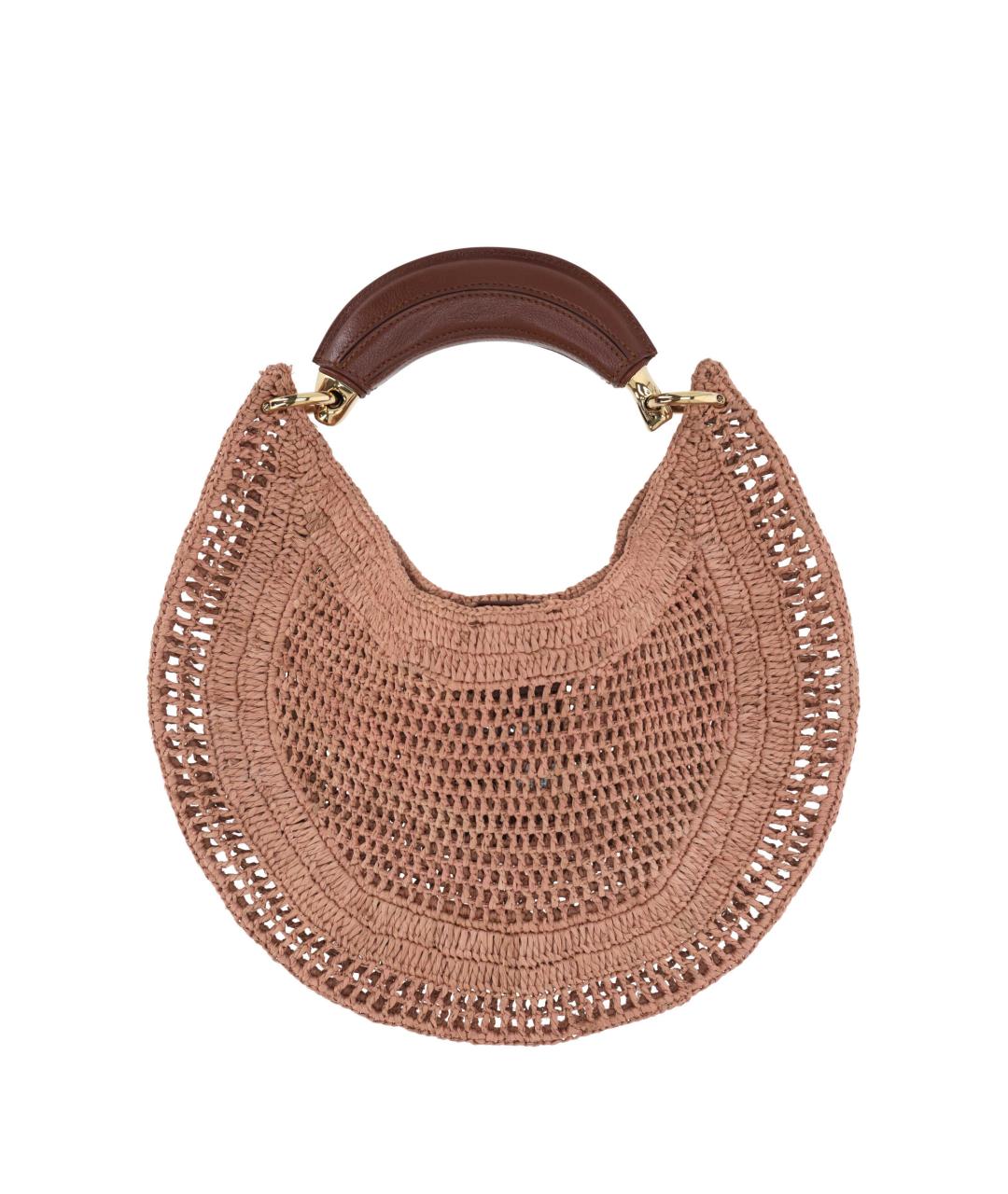 CHLOE Коричневая тканевая сумка с короткими ручками, фото 3