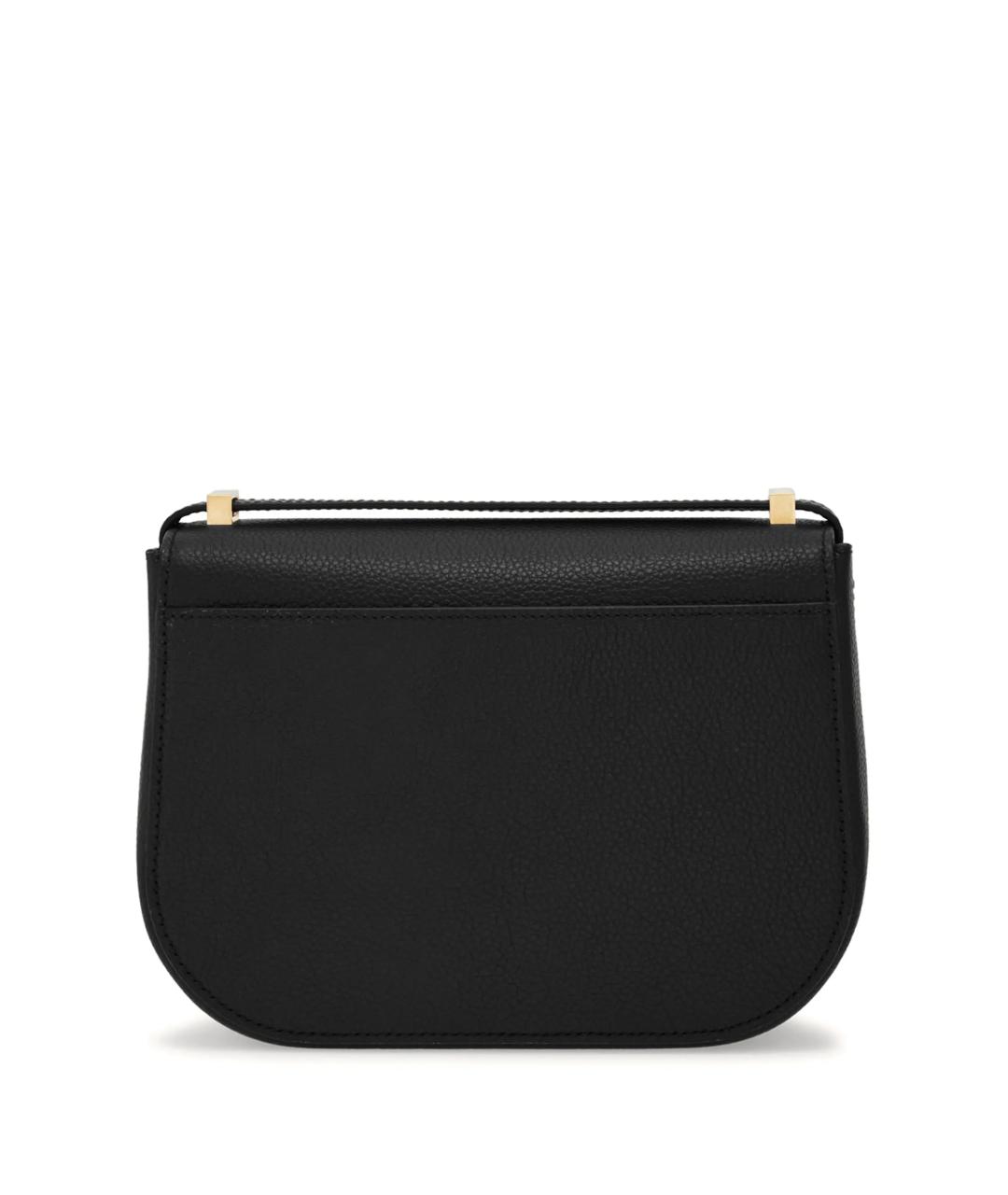 FERRAGAMO Черная кожаная сумка через плечо, фото 3