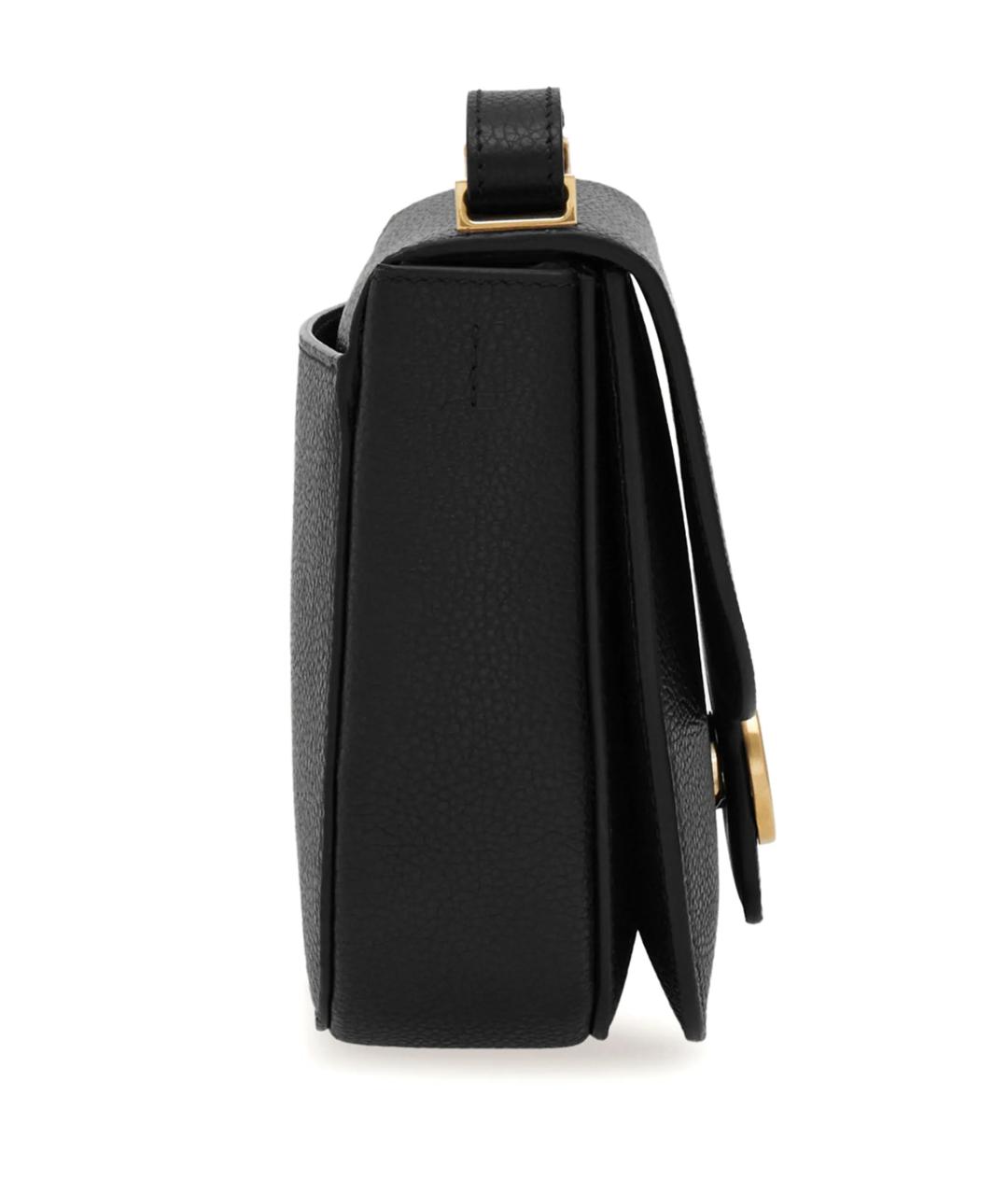 FERRAGAMO Черная кожаная сумка через плечо, фото 4