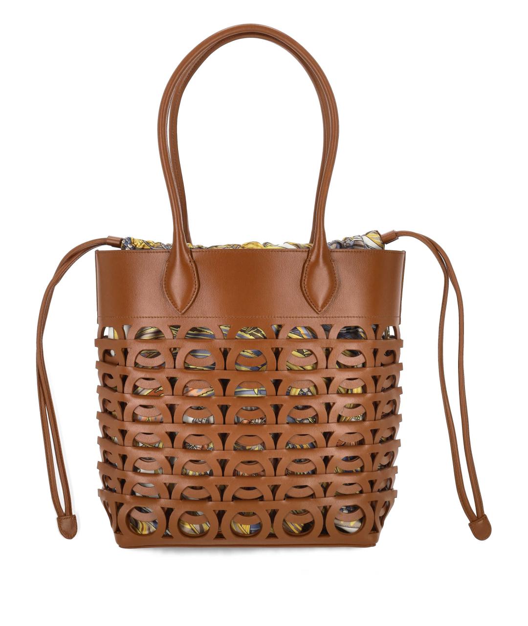 FERRAGAMO Коричневая кожаная сумка тоут, фото 3