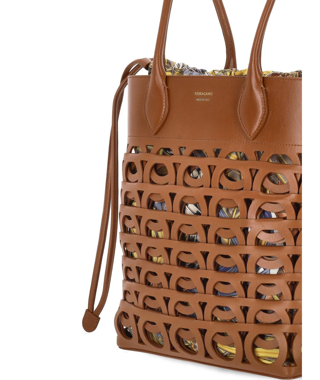 FERRAGAMO Коричневая кожаная сумка тоут, фото 4