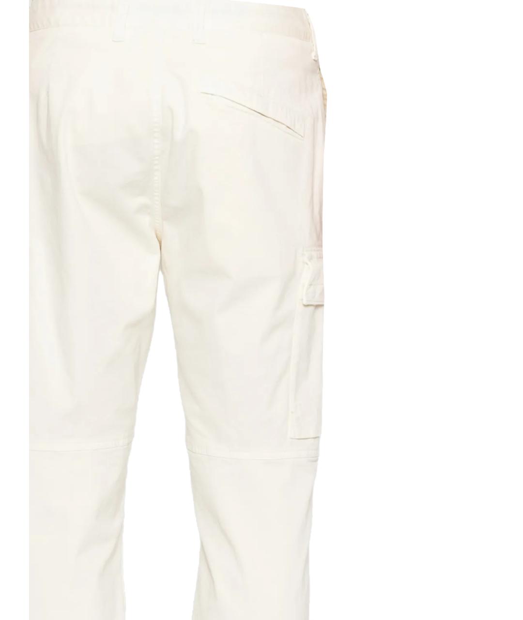 STONE ISLAND Белые хлопковые повседневные брюки, фото 3