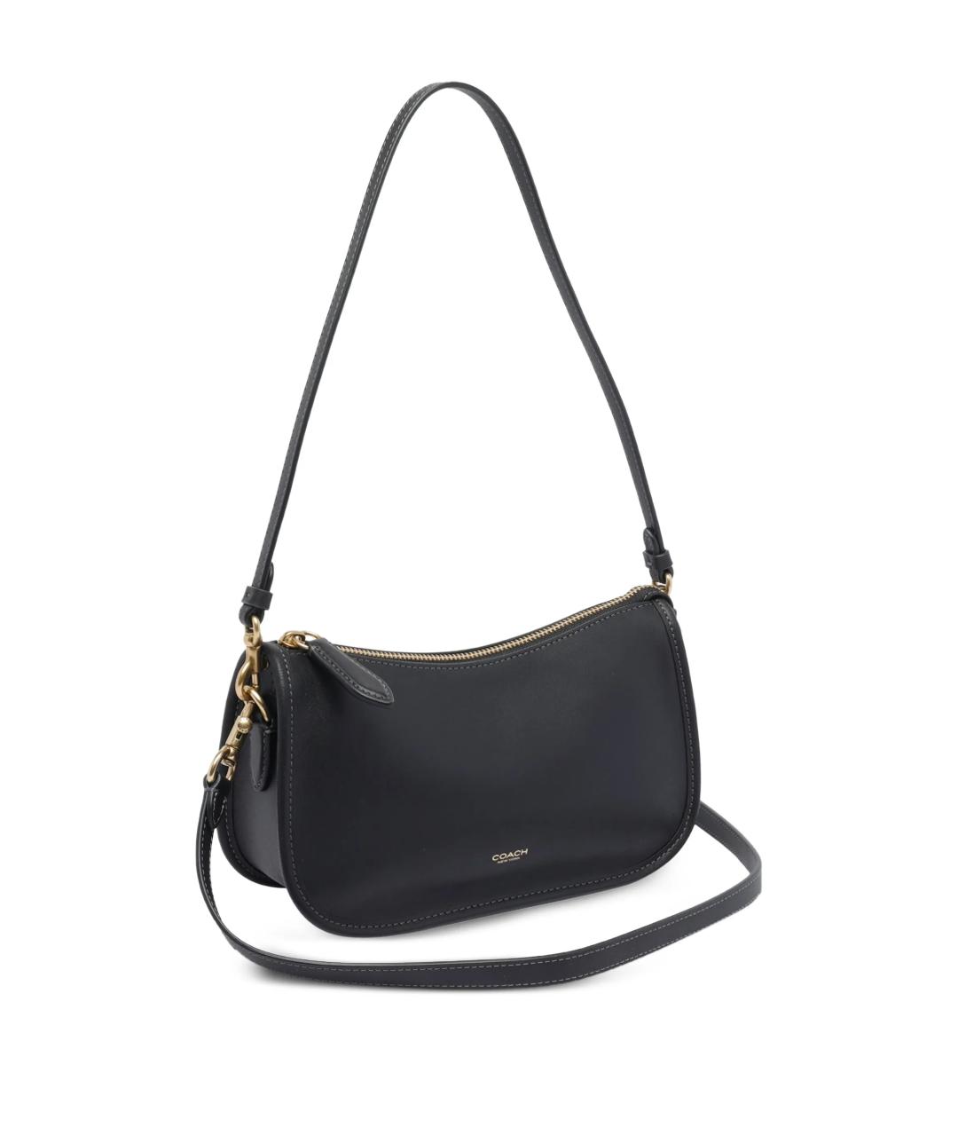 COACH Черная кожаная сумка через плечо, фото 2
