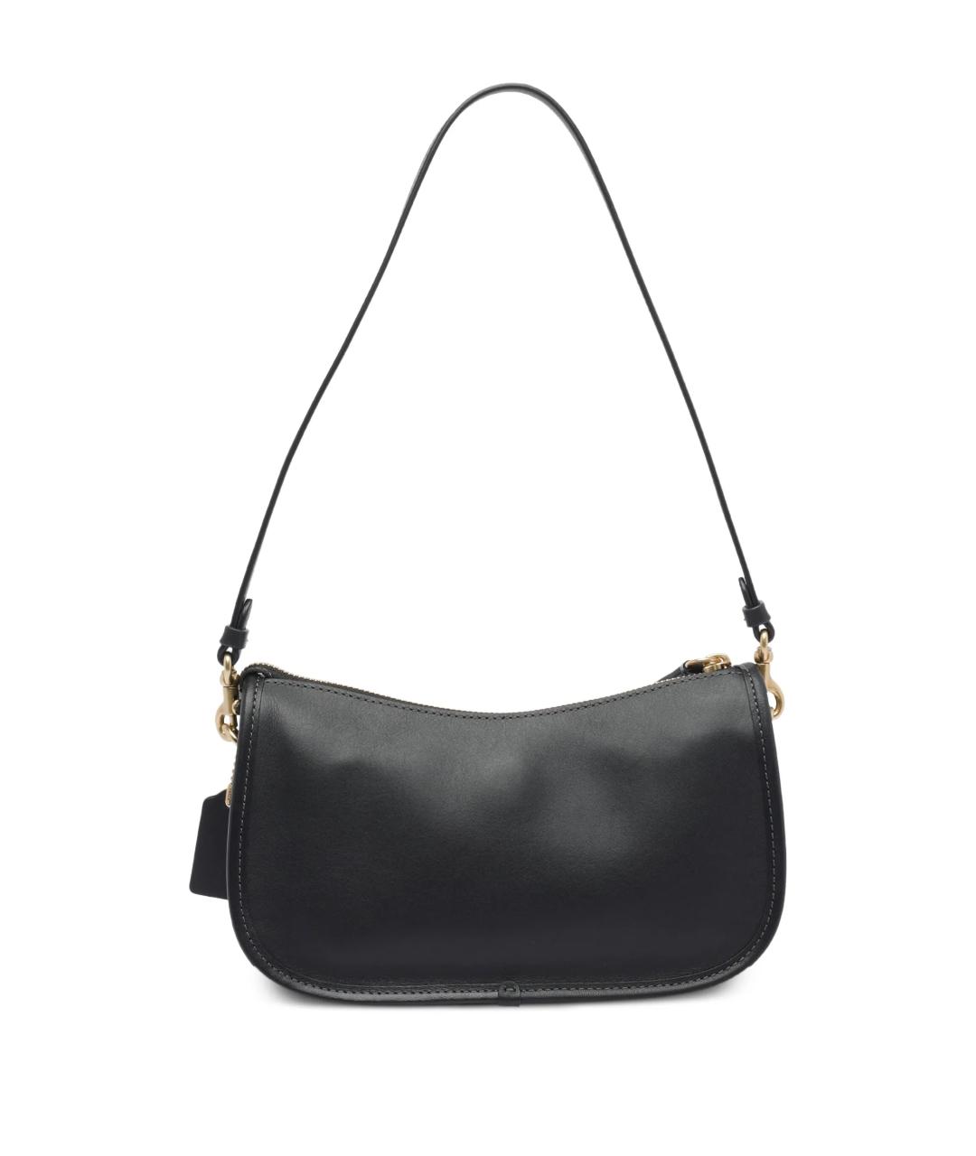 COACH Черная кожаная сумка через плечо, фото 3