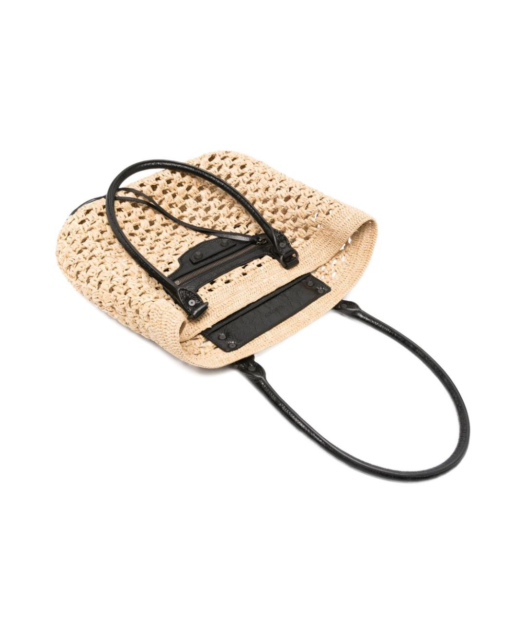 BALENCIAGA Бежевая тканевая сумка тоут, фото 4