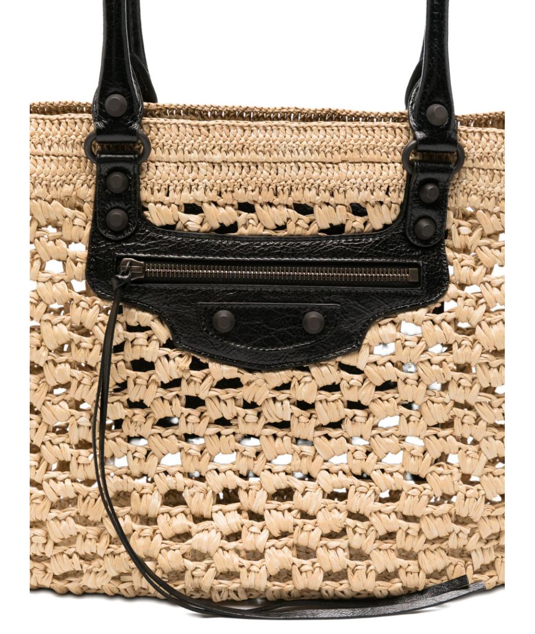 BALENCIAGA Бежевая тканевая сумка тоут, фото 2