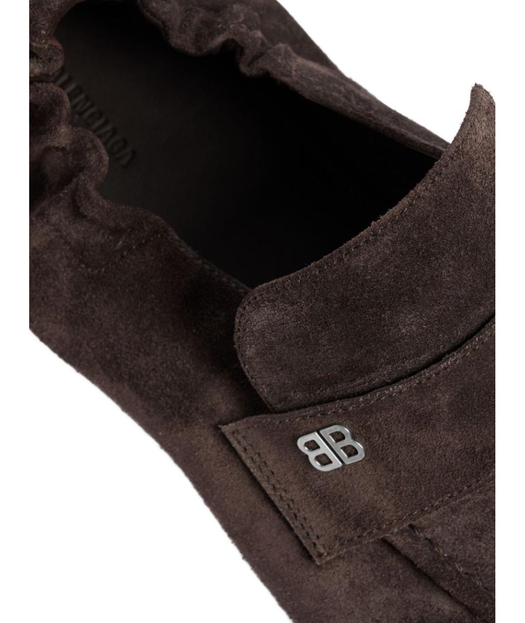 BALENCIAGA Коричневые замшевые лоферы, фото 2
