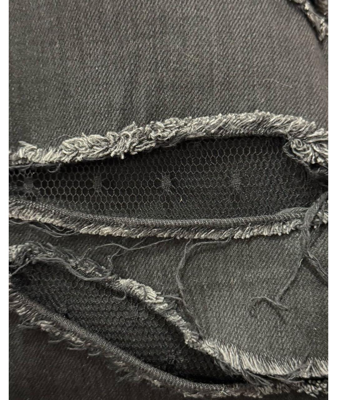 SAINT LAURENT Черные хлопко-эластановые джинсы слим, фото 3