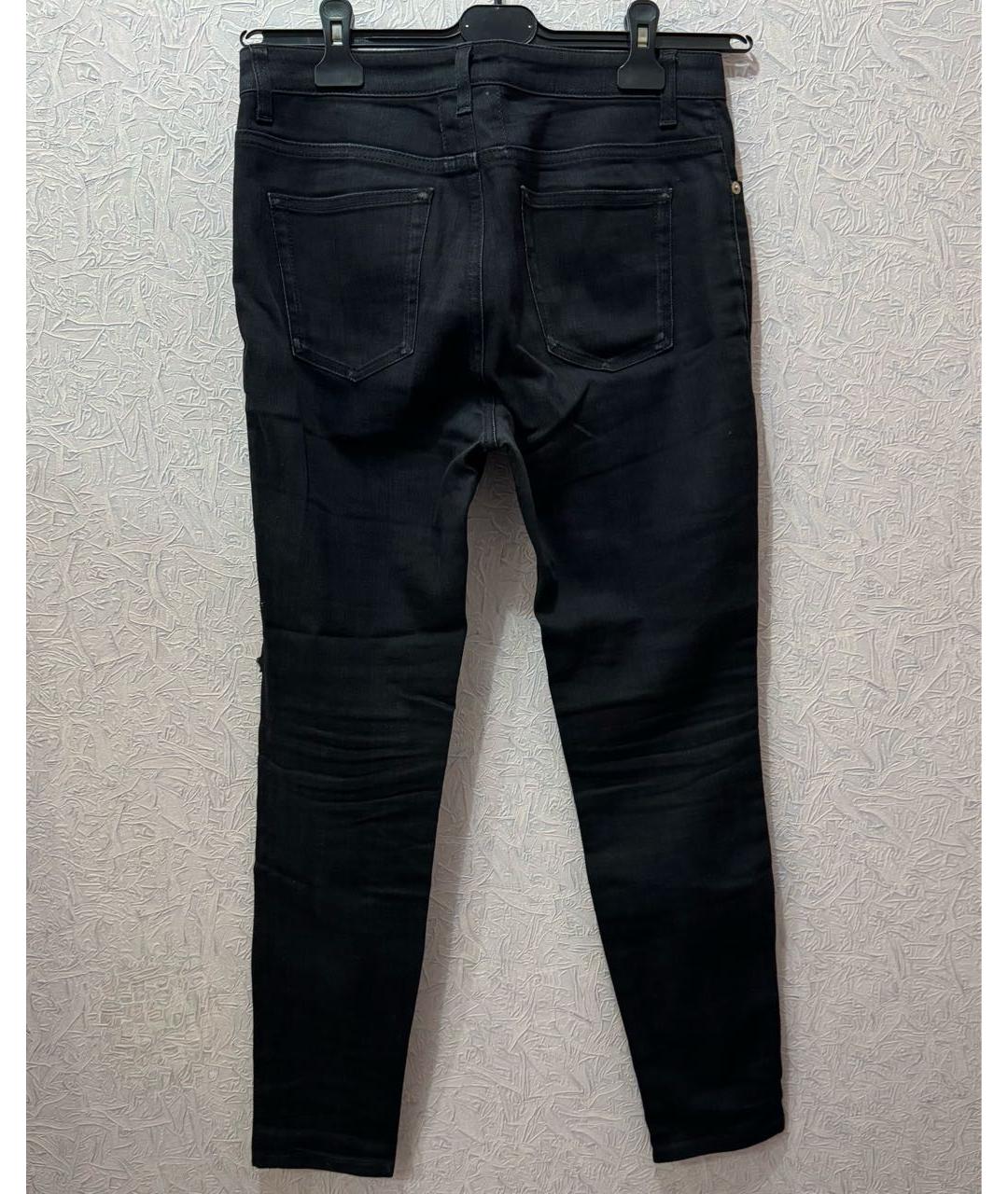 SAINT LAURENT Черные хлопко-эластановые джинсы слим, фото 2