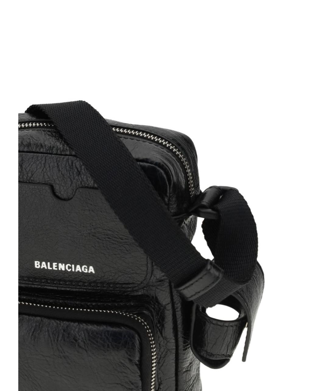 BALENCIAGA Черная кожаная сумка на плечо, фото 2