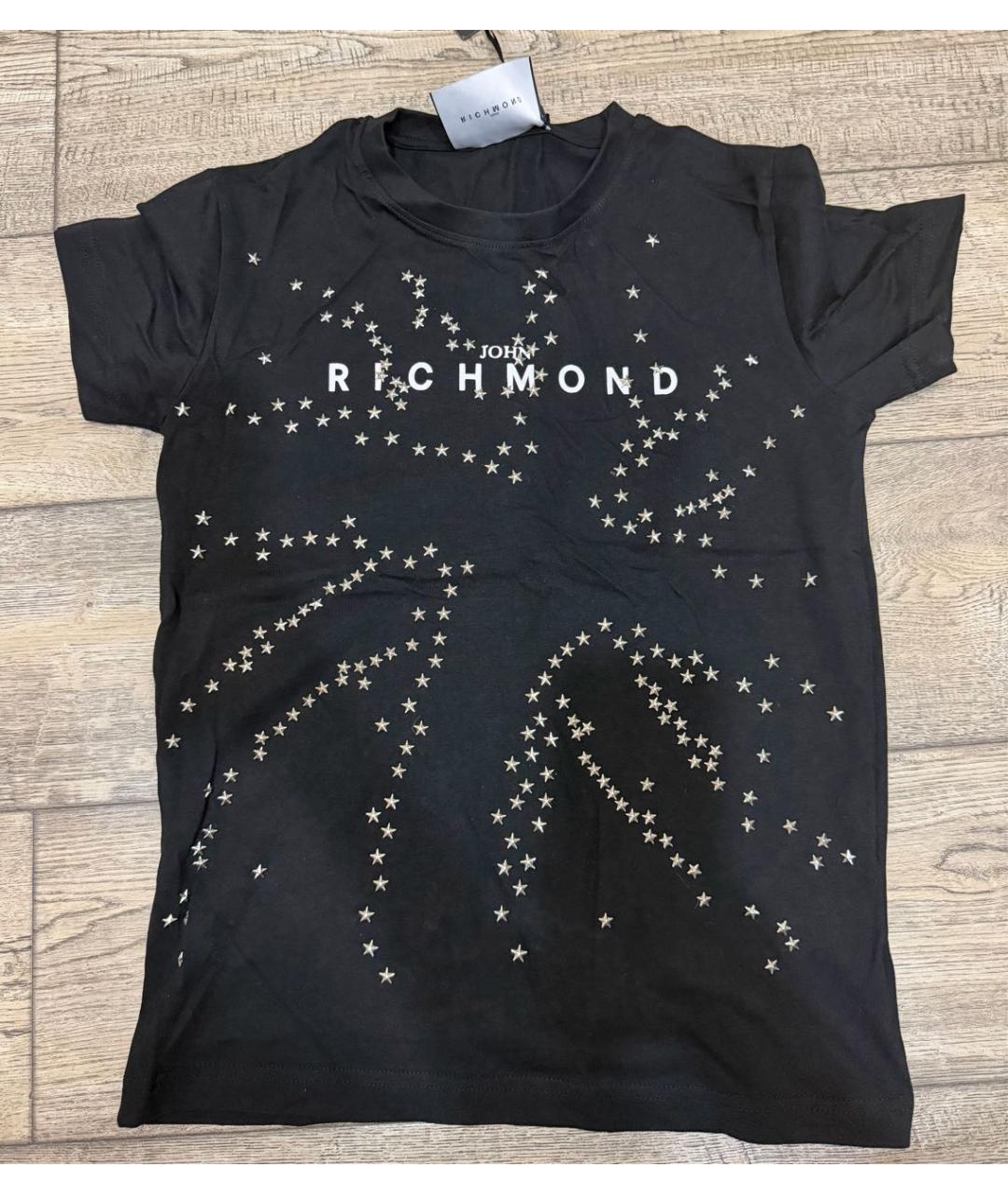 JOHN RICHMOND Черная хлопковая футболка, фото 7