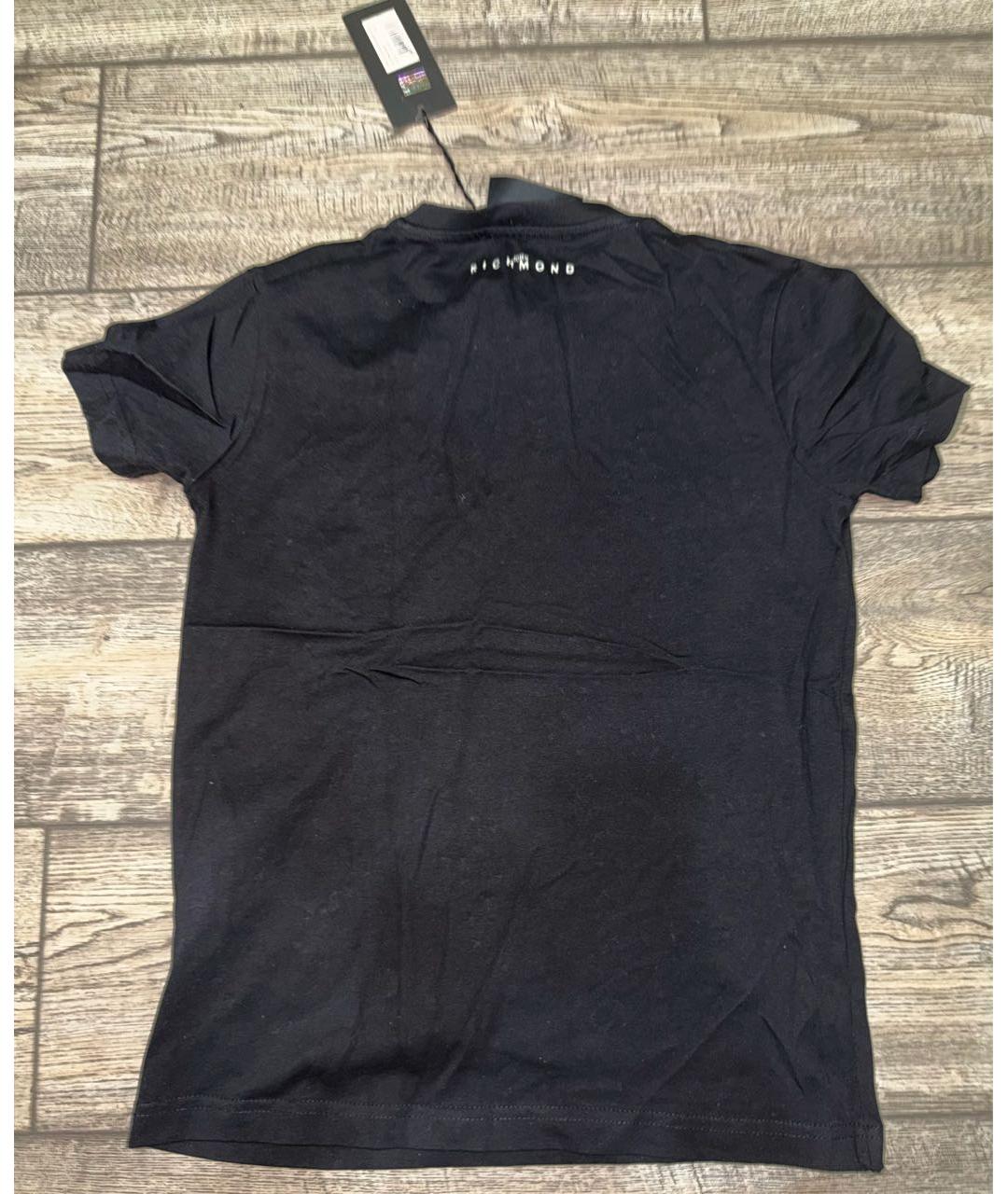 JOHN RICHMOND Черная хлопковая футболка, фото 4