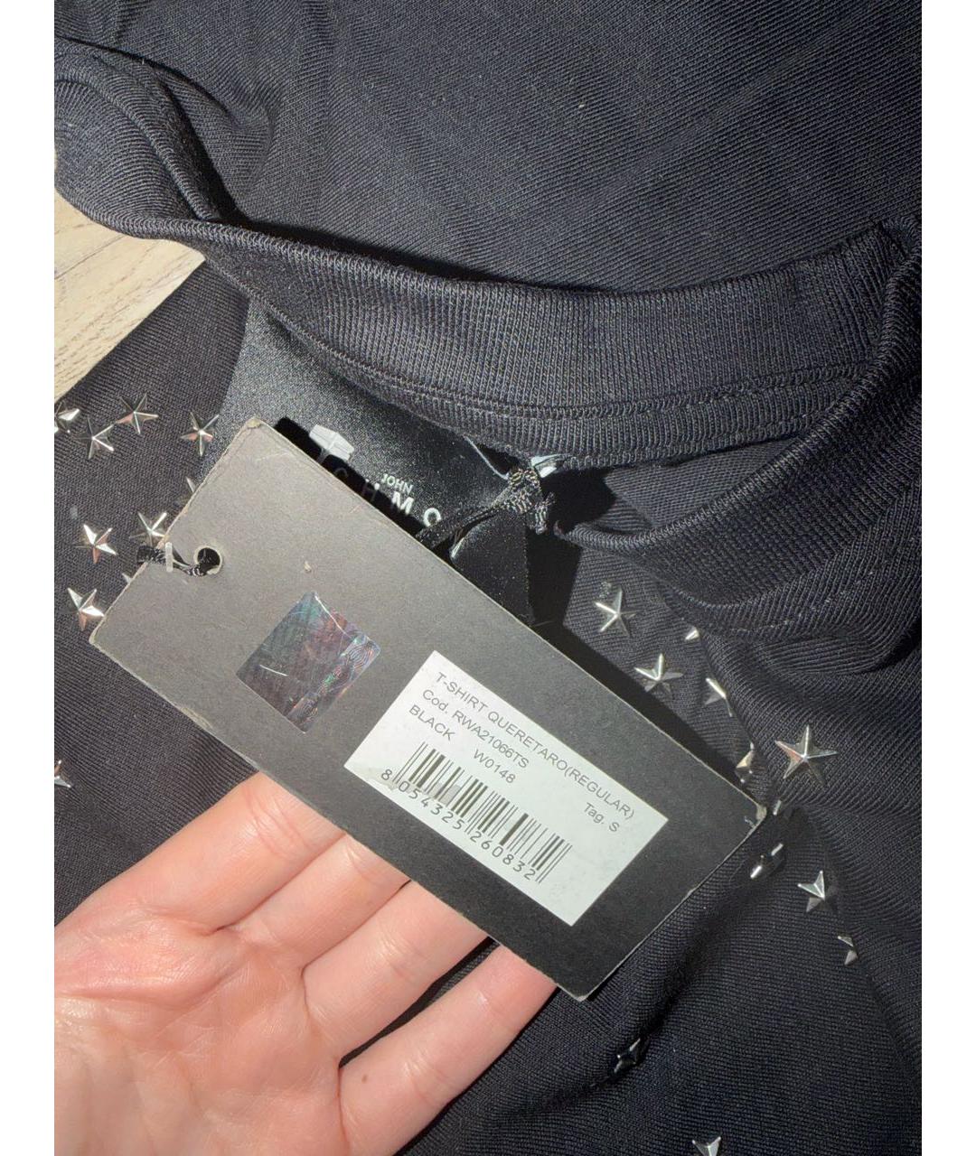 JOHN RICHMOND Черная хлопковая футболка, фото 5