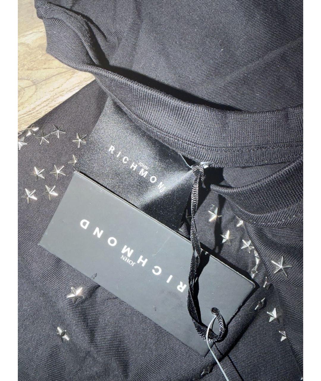 JOHN RICHMOND Черная хлопковая футболка, фото 6