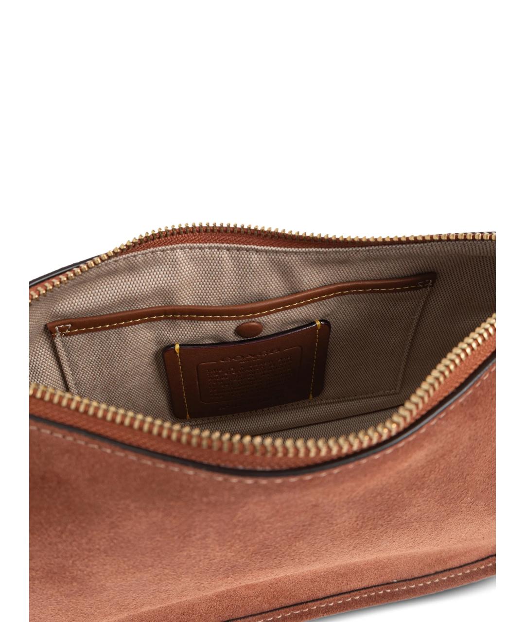 COACH Коричневая замшевая сумка через плечо, фото 5