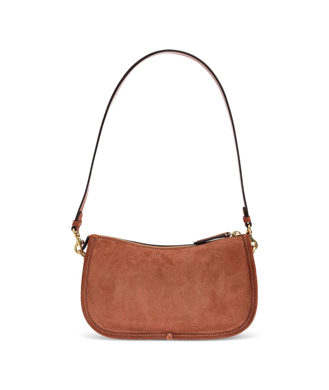 COACH Коричневая замшевая сумка через плечо, фото 3