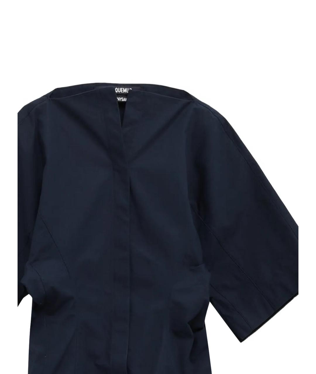 JACQUEMUS Темно-синяя хлопковая рубашка, фото 2