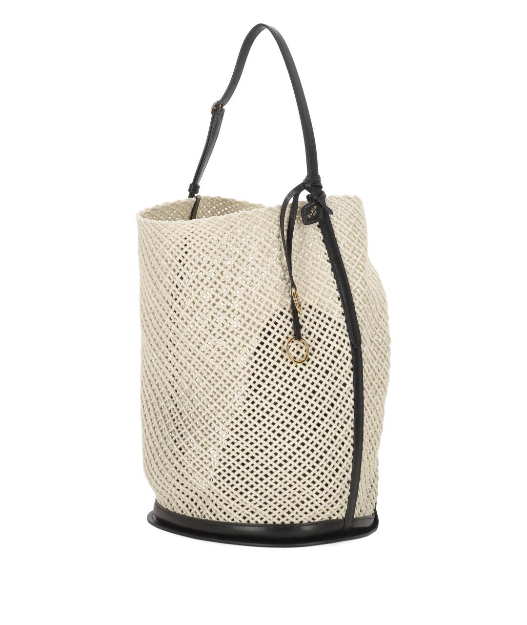 ALAIA Бежевая тканевая сумка тоут, фото 2