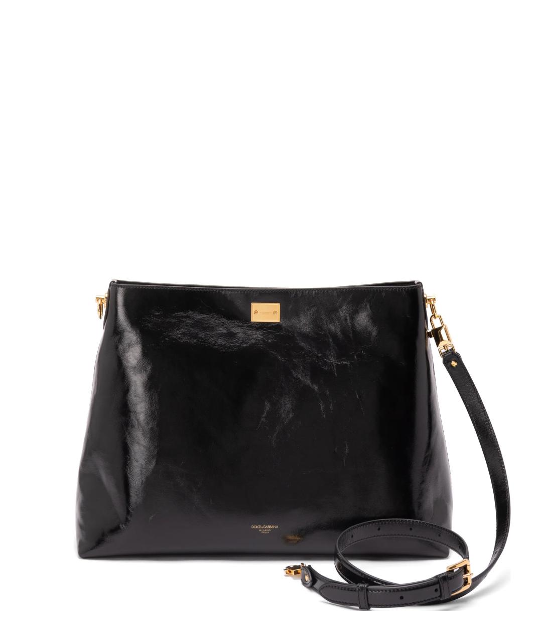DOLCE&GABBANA Черная кожаная сумка через плечо, фото 1