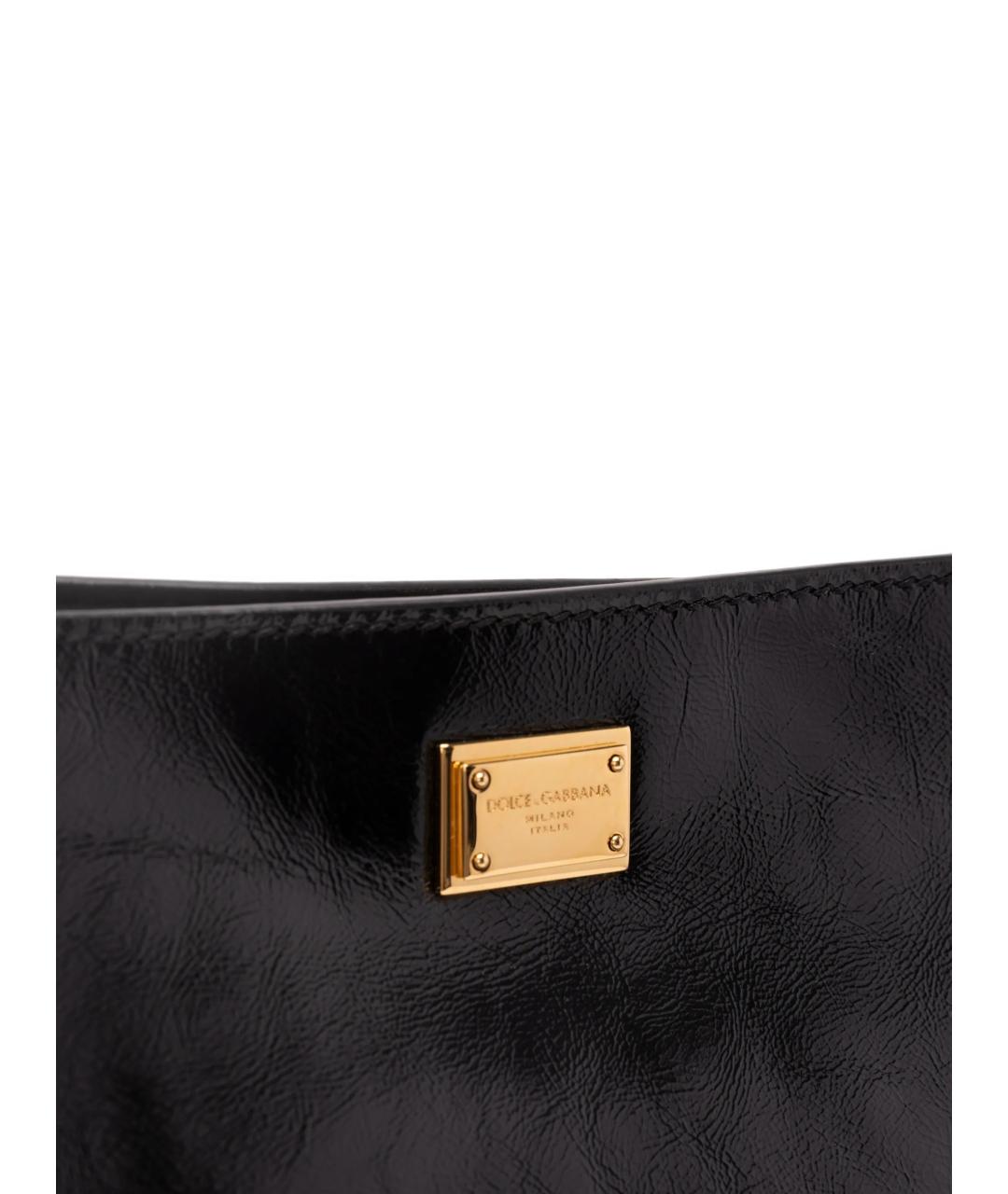 DOLCE&GABBANA Черная кожаная сумка через плечо, фото 4