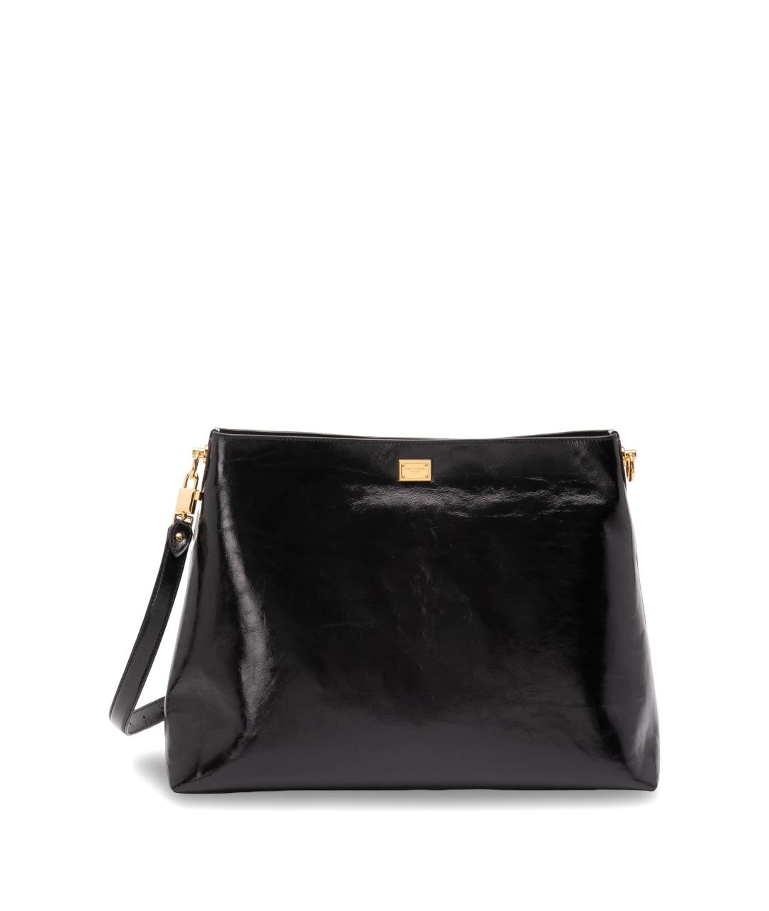 DOLCE&GABBANA Черная кожаная сумка через плечо, фото 2