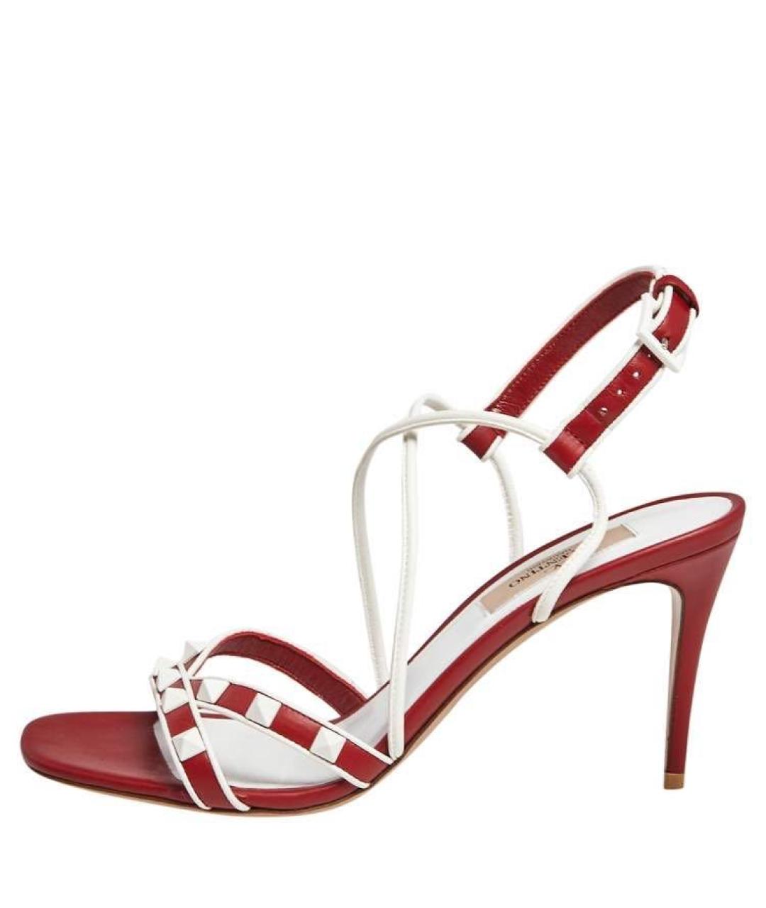 VALENTINO Красные кожаные босоножки, фото 6