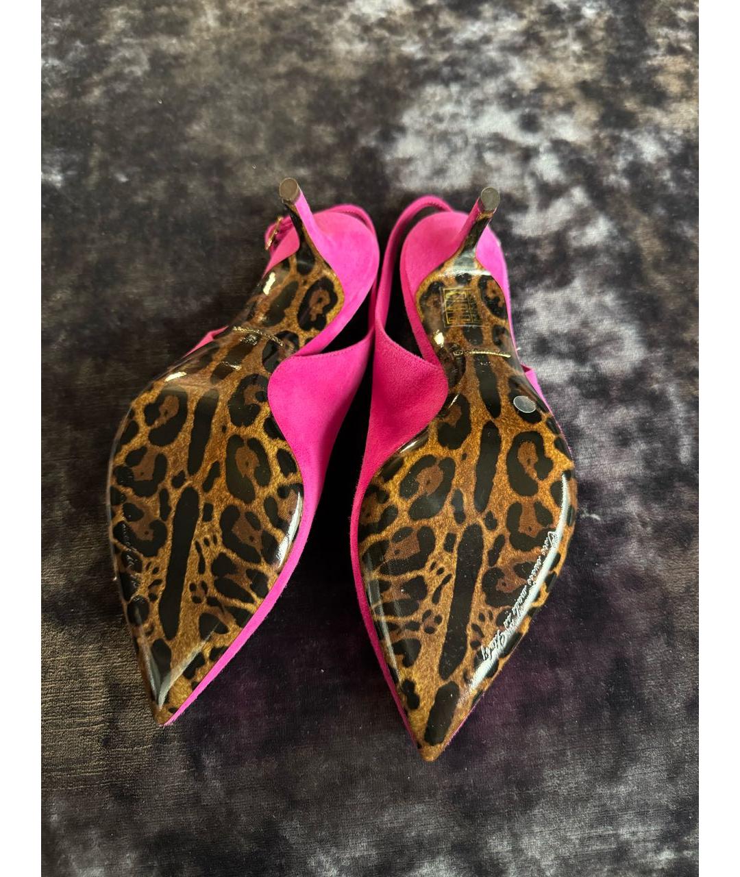 DOLCE&GABBANA Фуксия замшевые туфли, фото 4