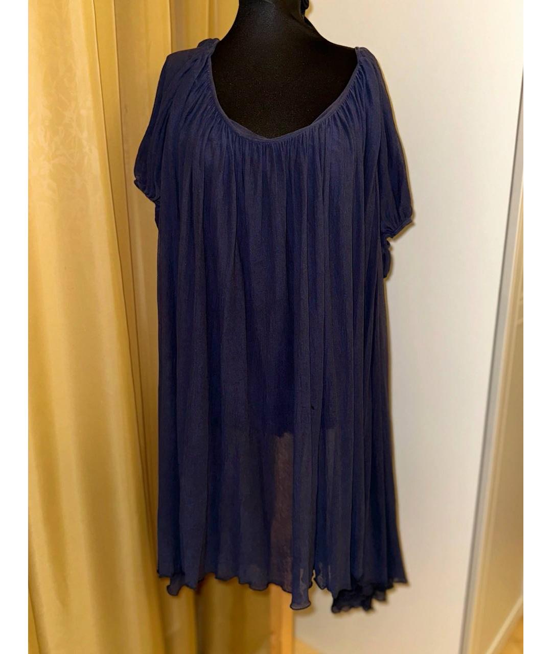 ETRO Темно-синее хлопковое повседневное платье, фото 5