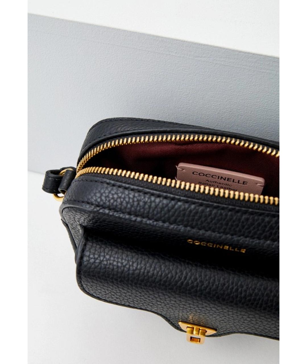 COCCINELLE Черная кожаная сумка через плечо, фото 4