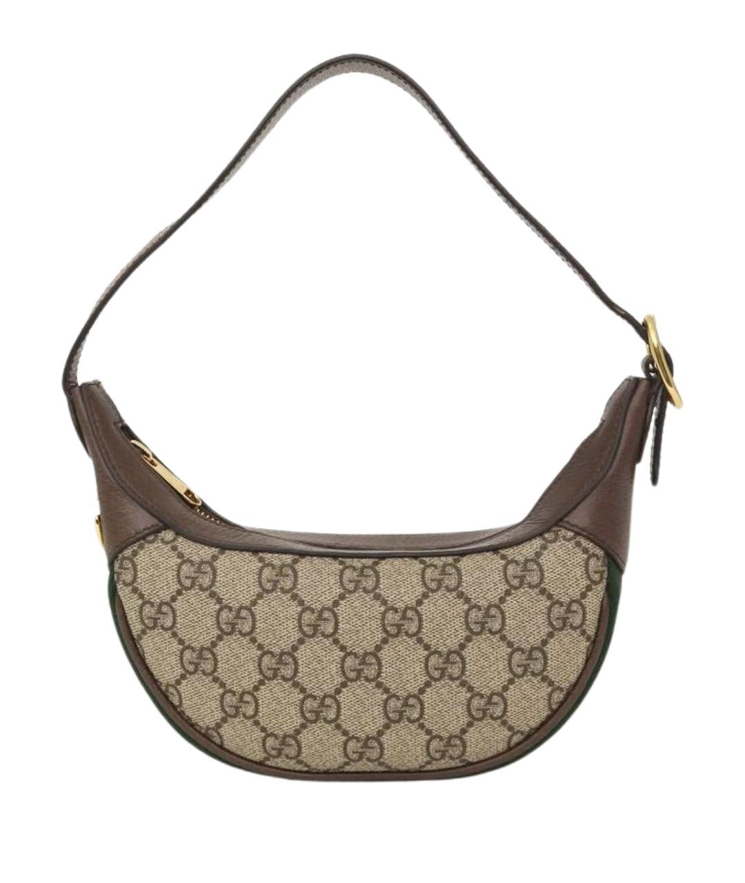 GUCCI Коричневая кожаная сумка с короткими ручками, фото 1