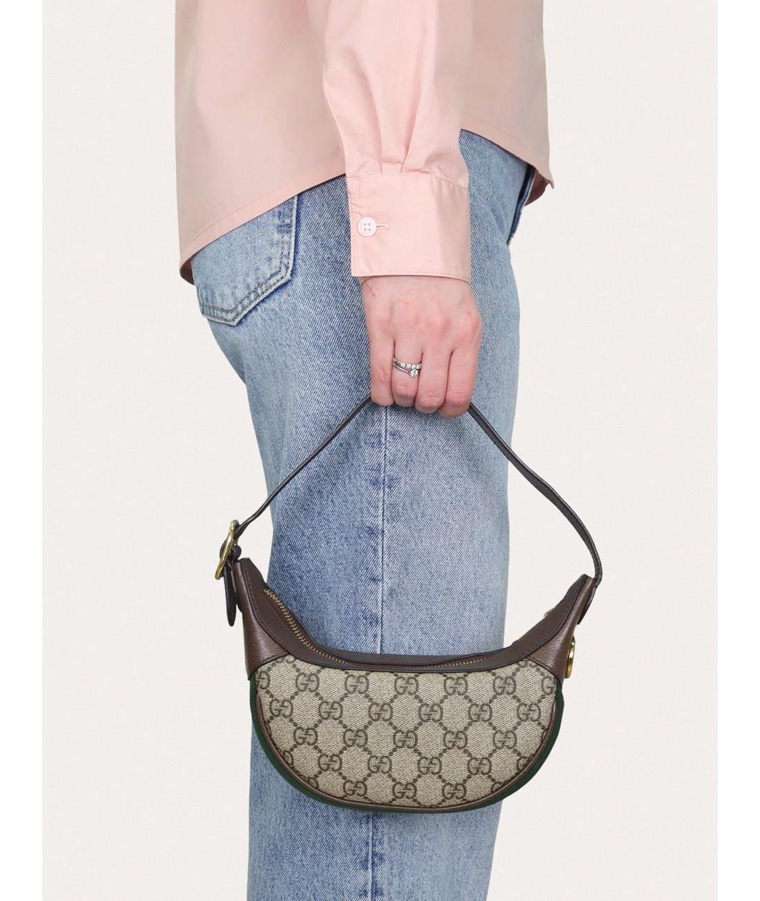 GUCCI Коричневая кожаная сумка с короткими ручками, фото 8