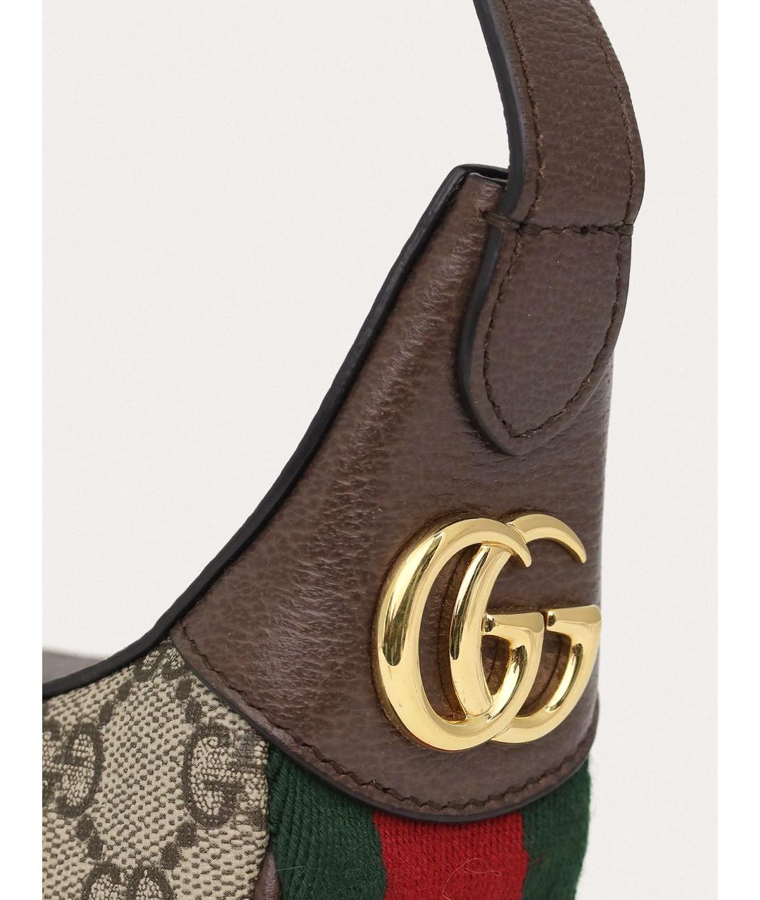 GUCCI Коричневая кожаная сумка с короткими ручками, фото 6