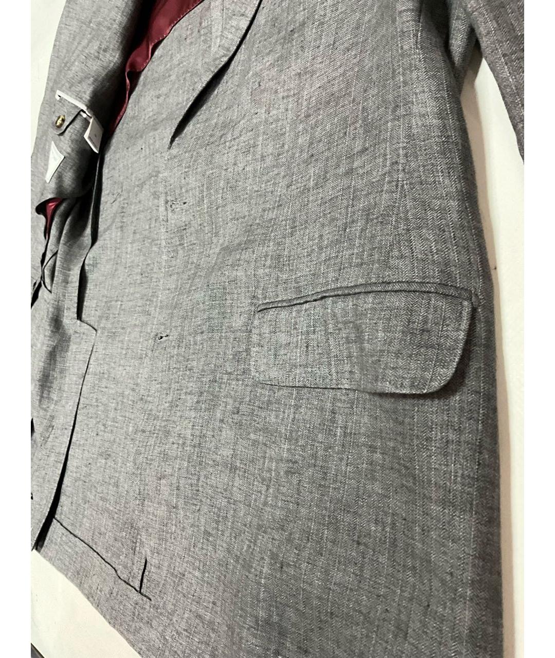 BRUNELLO CUCINELLI Серый льняной пиджак, фото 4