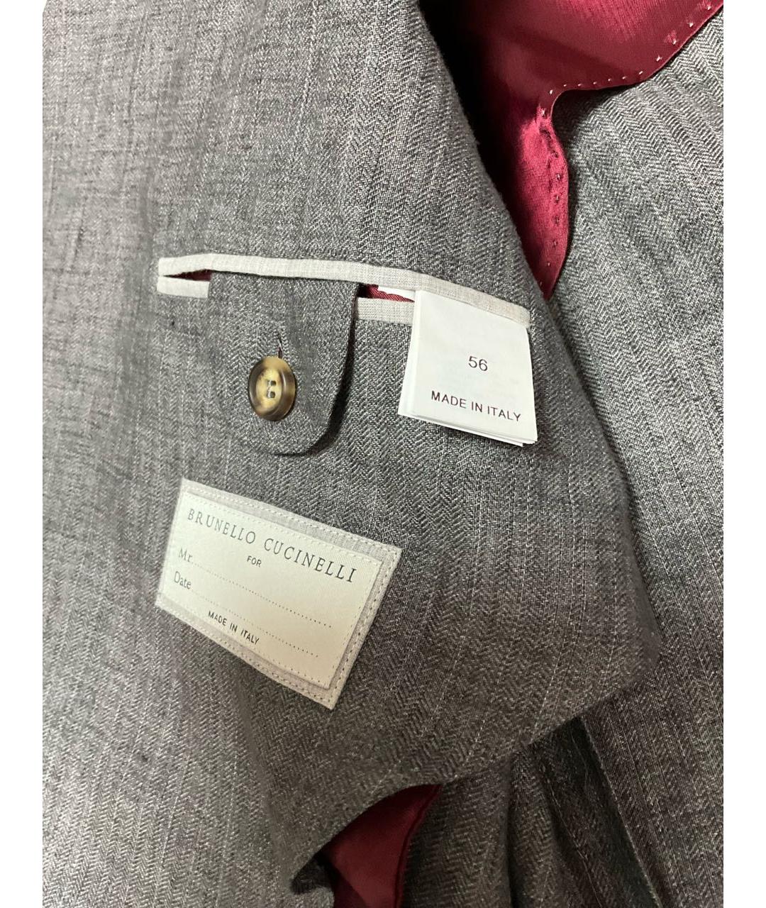 BRUNELLO CUCINELLI Серый льняной пиджак, фото 5