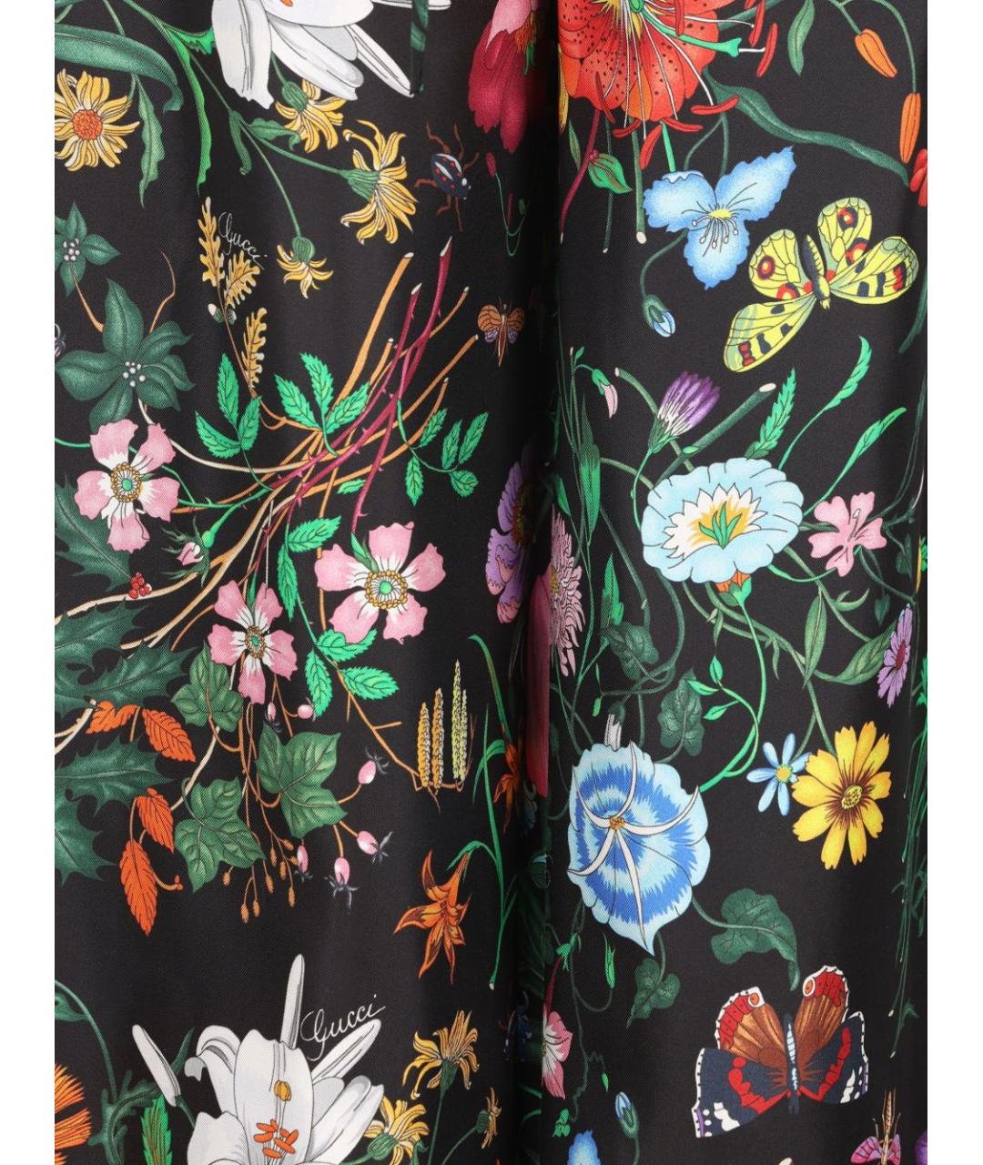 GUCCI Мульти шелковые прямые брюки, фото 2