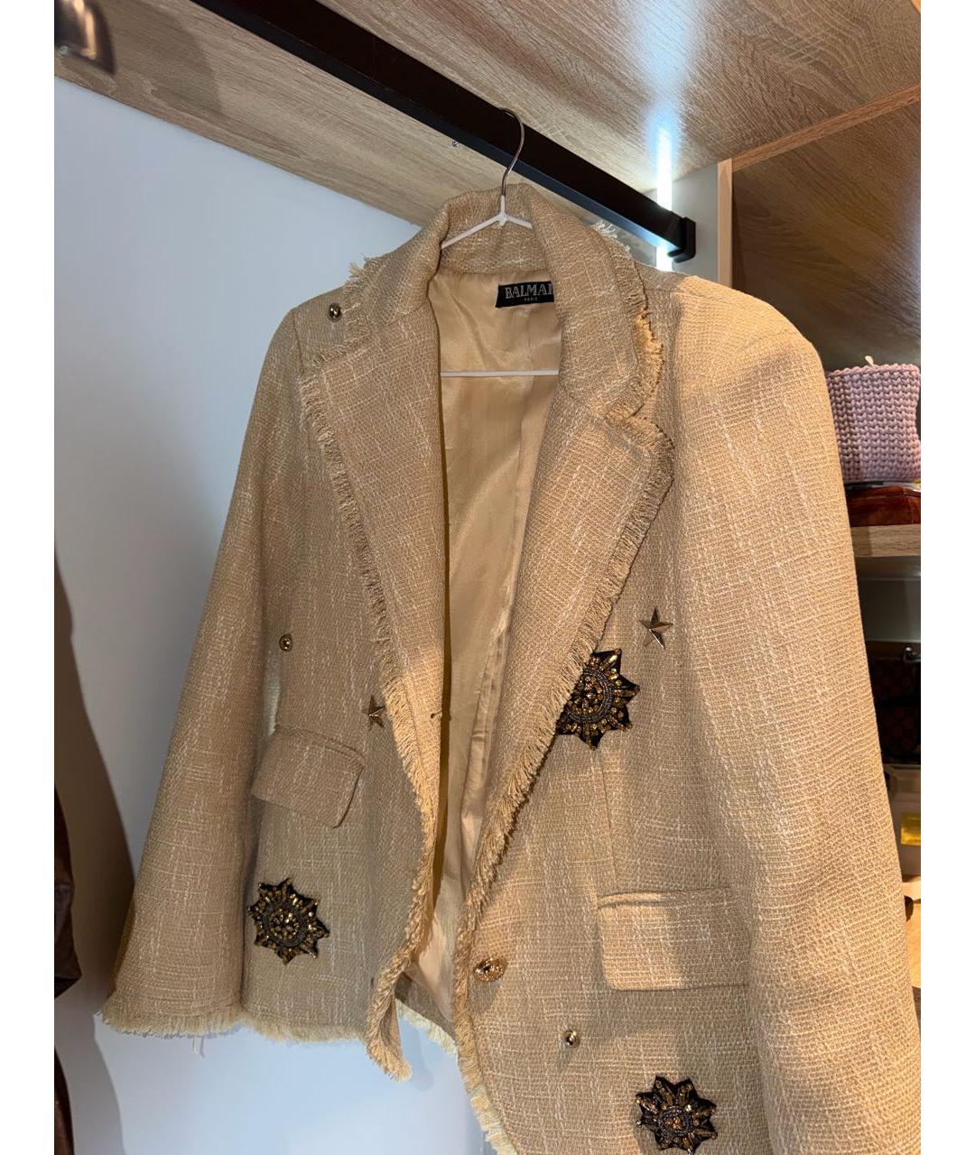 BALMAIN Бежевый жакет/пиджак, фото 5